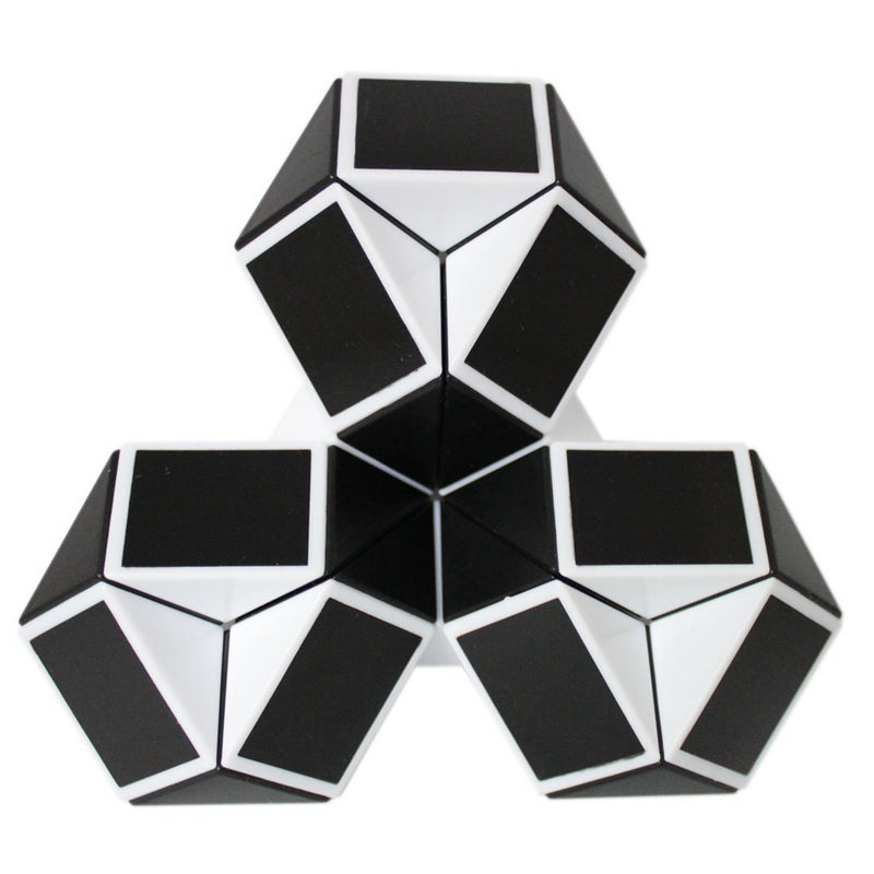 Mipartebo Magic Snake Cube Twist Puzzle 24 Wedges Large Size Twist Fidget Snake Toys Gift Party Favors Game Goodie Bag Fillers Christmas Stocking Stuffers for Kids Adults Teens Black - Image 5